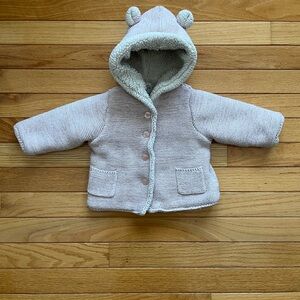 Gap Pink Hooded Baby Jacket with Bear Ears